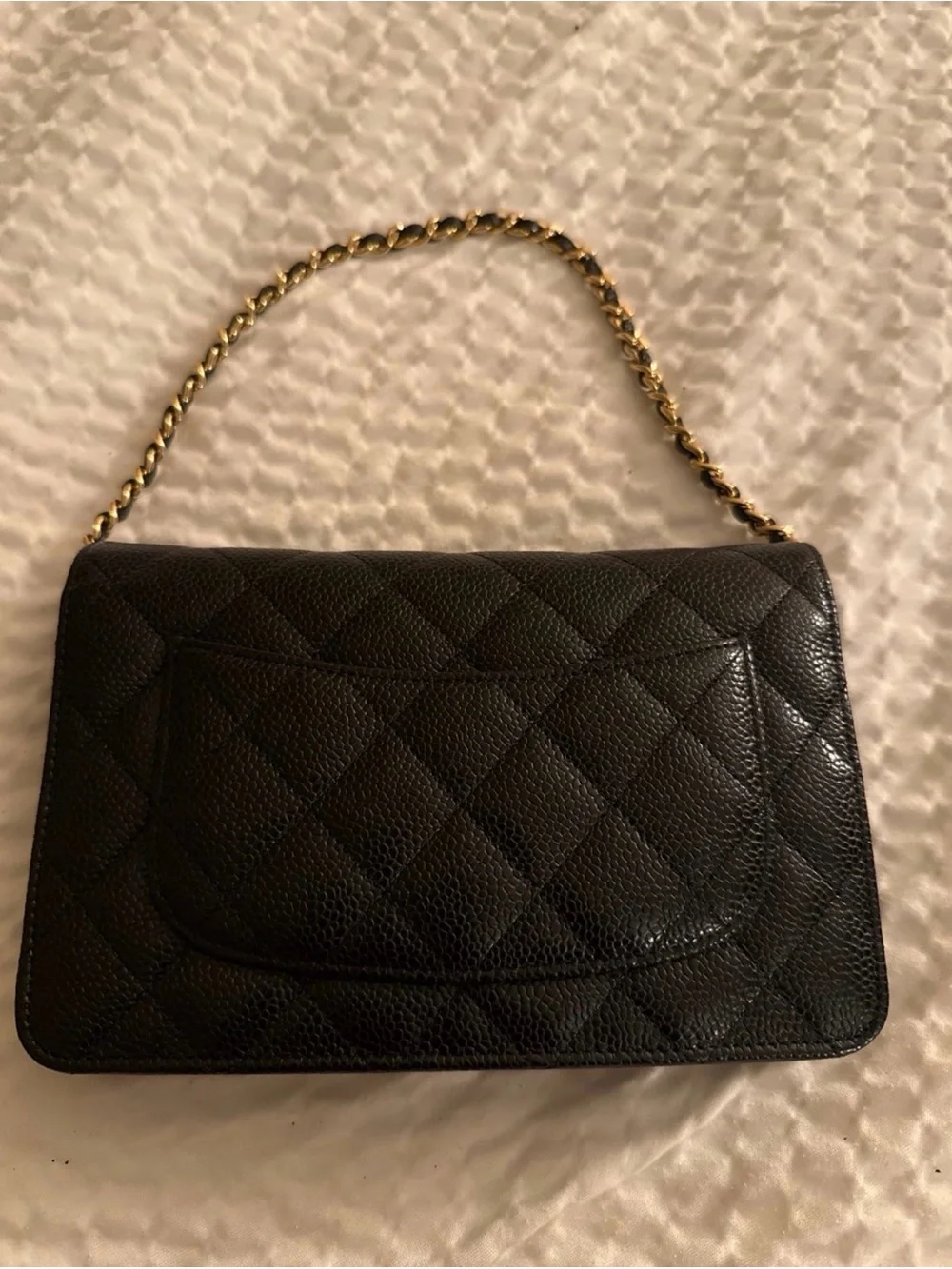 CHANEL NEW Black Caviar WOC with Gold Hardware